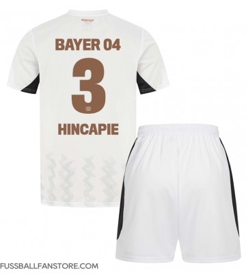 Bayer Leverkusen Piero Hincapie #3 Replik Auswärtstrikot Kinder 2024-25 Kurzarm (+ Kurze Hosen)